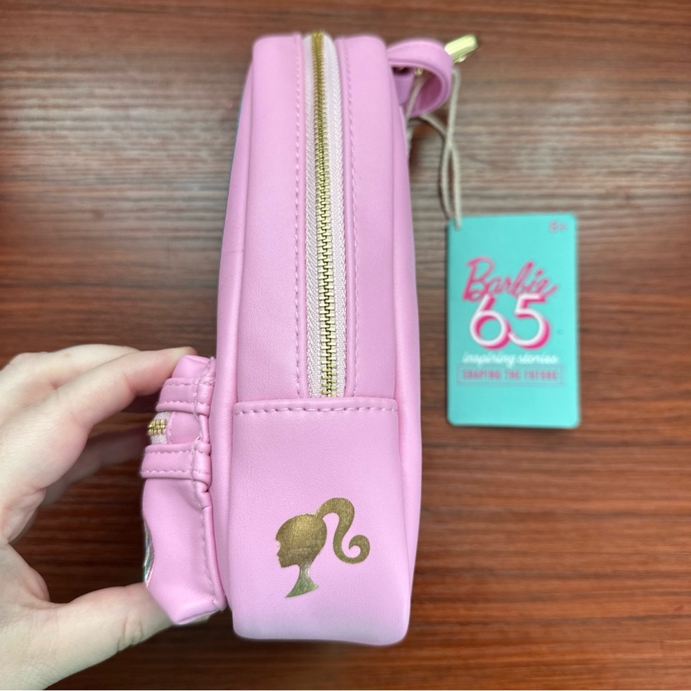 Loungefly Barbie 65th Anniversary Pink Mini Backpack Lenticular Pencil Case - Picture 5 of 14